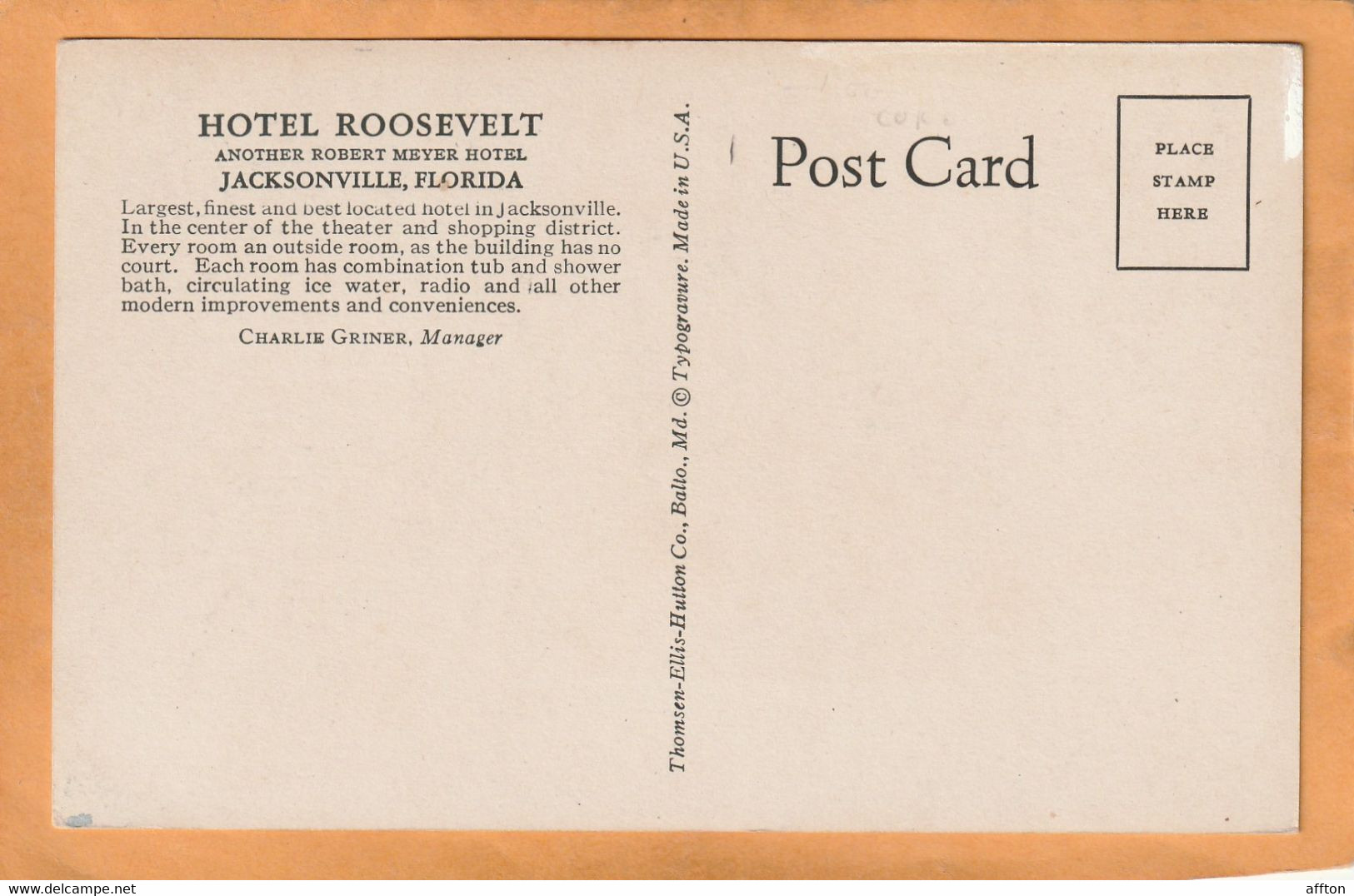 Jacksonville FL GA Coca Cola Advertising Sign Old Postcard - Jacksonville