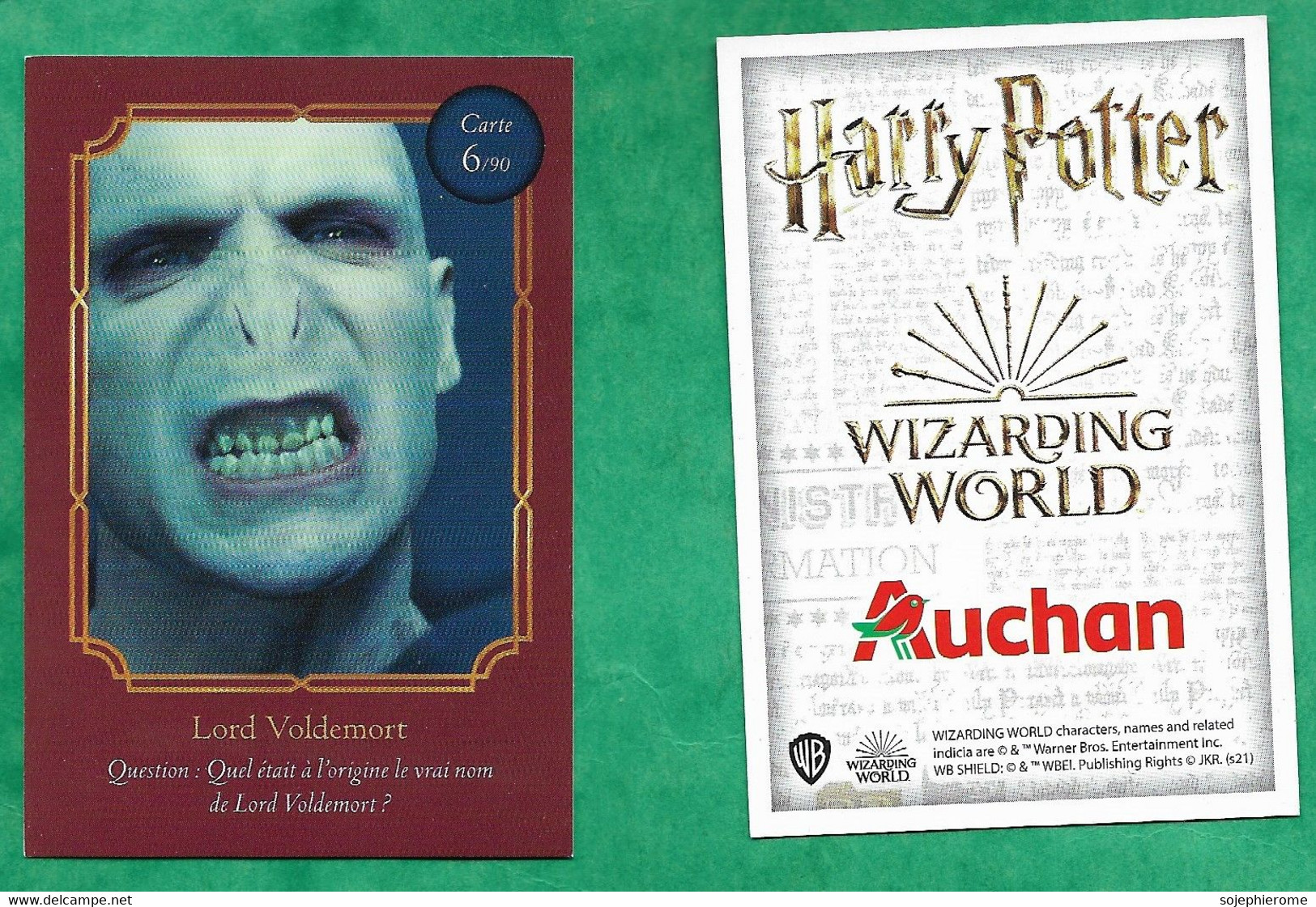 Auchan "Harry Potter Wizarding World" Lord Voldemort Carte 6/90 - 2scans - Harry Potter