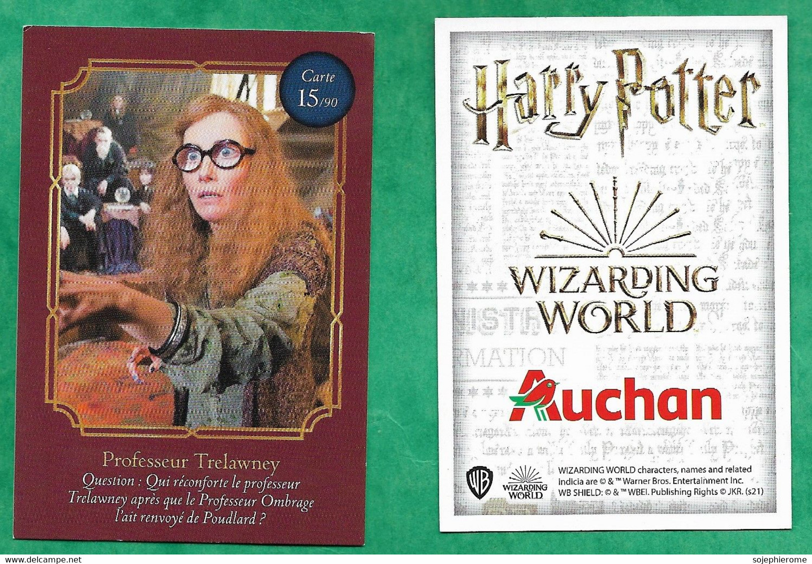 Auchan "Harry Potter Wizarding World" Professeur Trelawney 15/90 - 2scans - Harry Potter