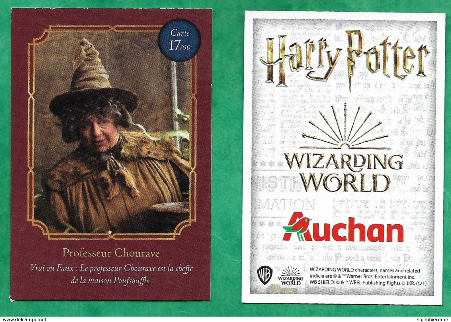 Auchan "Harry Potter Wizarding World" Professeur Chourave 17/90 - 2scans - Harry Potter
