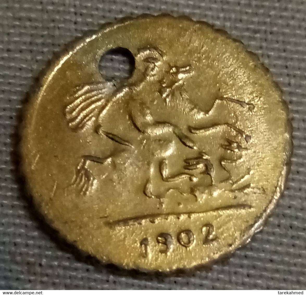 Egypt .. Vintage Golden Token Of King George V ..minted In Cairo  , Agouz - Adel