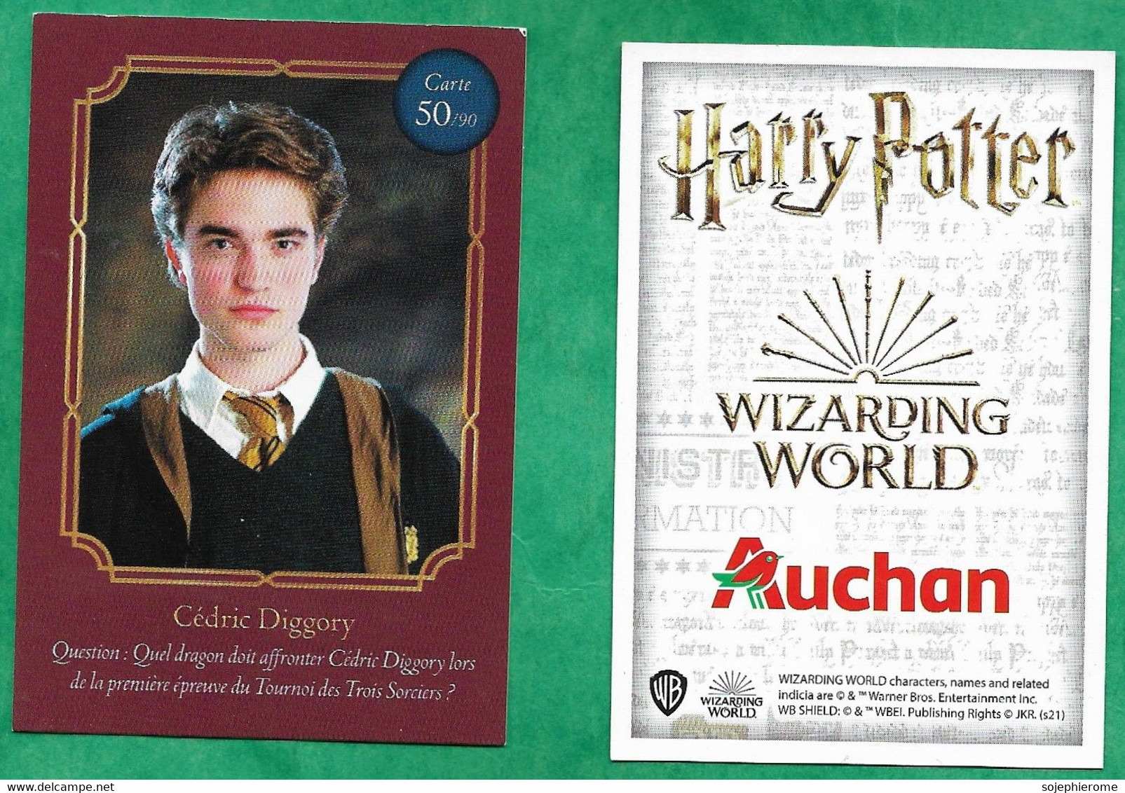 Auchan "Harry Potter Wizarding World" Cédric Diggory 50/90 - 2scans - Harry Potter