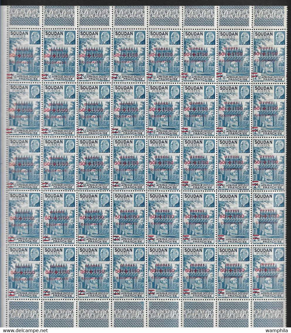 Soudan  N°133** Variété Surcharge  Déplacée Obliquement . 40 Timbres. - Altri & Non Classificati