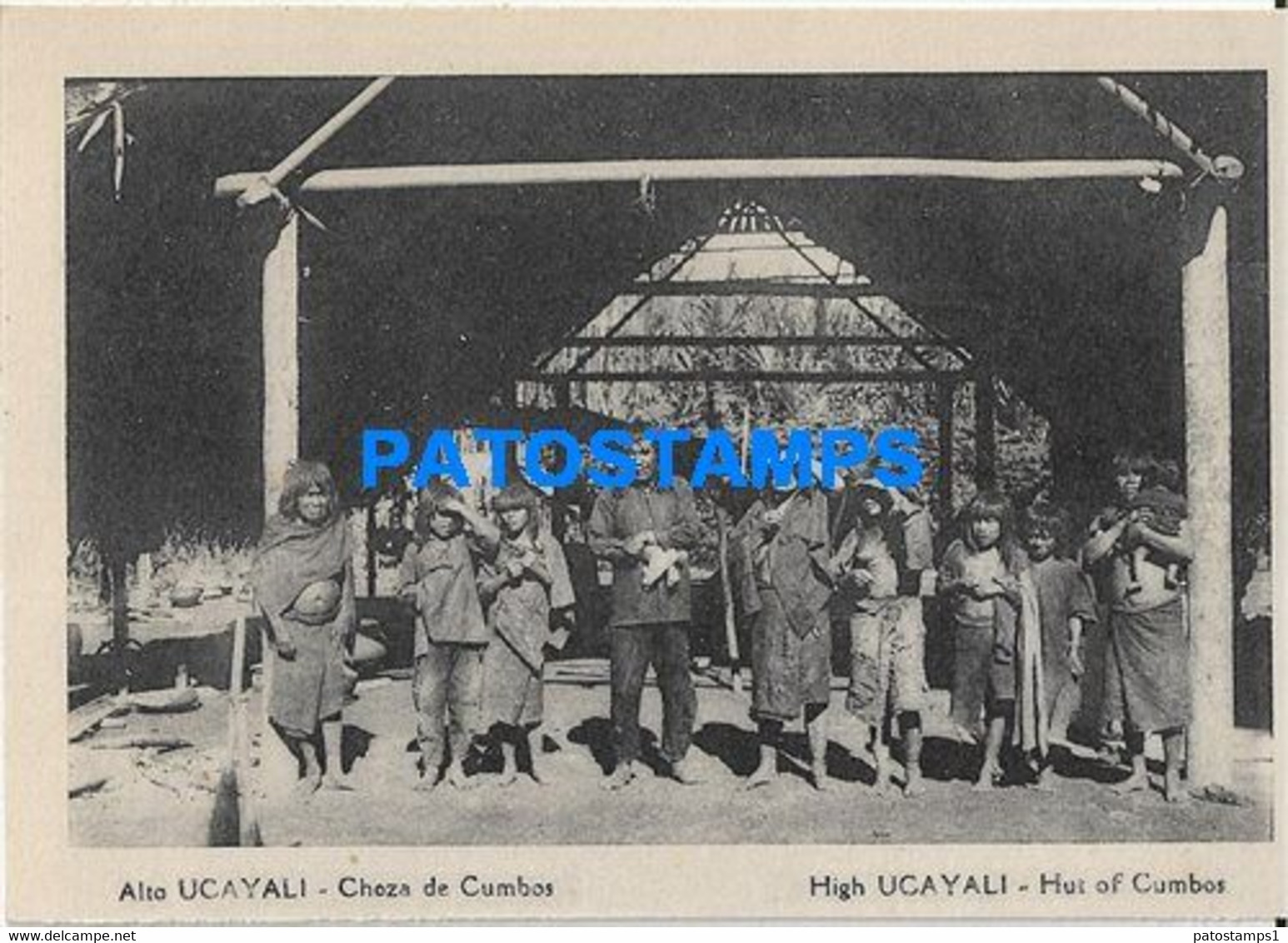 172737 PERU ALTO UCAYALI COSTUMES NATIVE CHOZA DE CUMBOS PHOTO NO POSTAL POSTCARD - Pérou