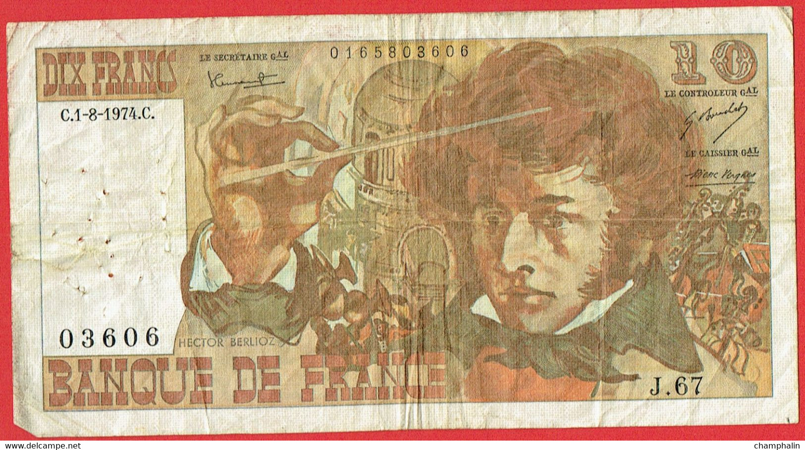 France - Billet De 10 Francs Type Berlioz - 1er Août 1974 C - 10 F 1972-1978 ''Berlioz''