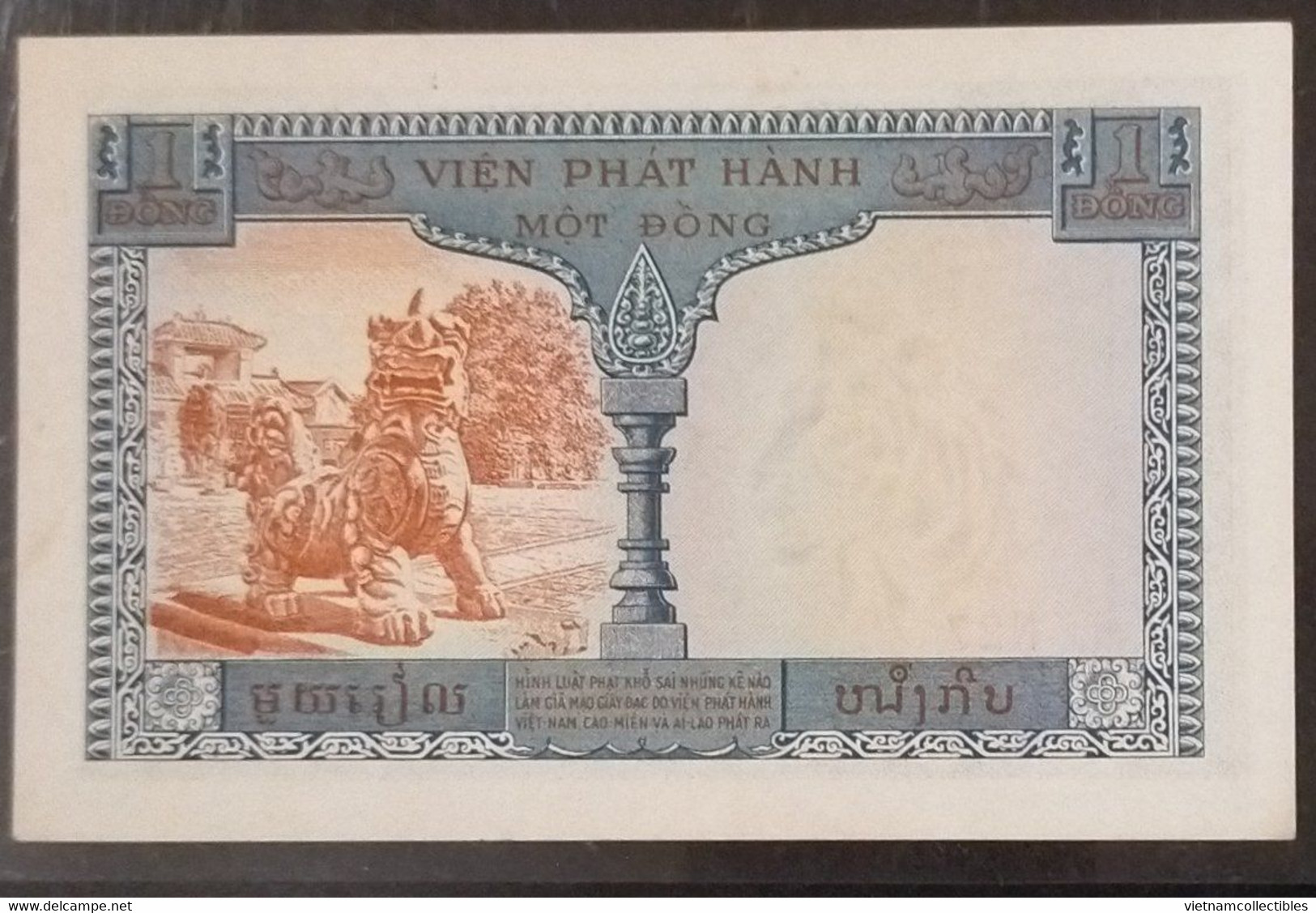 Indochine Indochina Vietnam Viet Nam Laos Cambodia 1 Piastre UNC Banknote Note 1954 - Pick # 105 / 2 Photos - Indochine