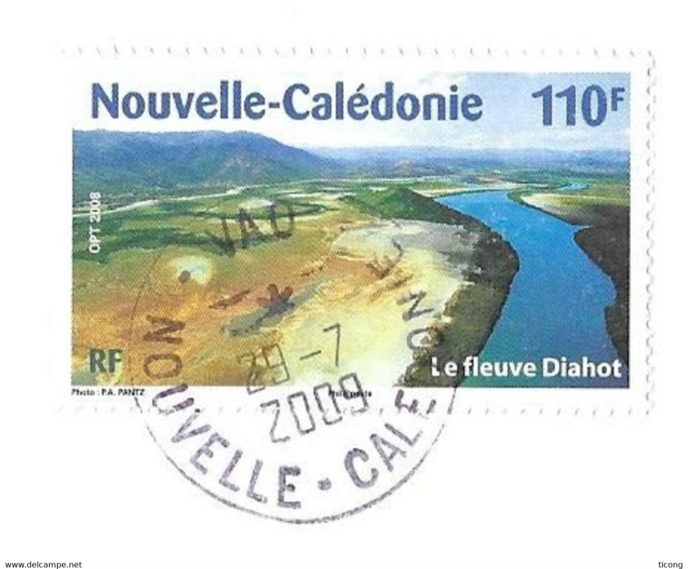 VAO ILE DES PINS NOUVELLE CALEDONIE, LETTRE POUR LA FRANCE DE 2009, FLEUVE DIAHOT TIMBRE DE 2008 EN OBLITERATIONS RONDES - Briefe U. Dokumente