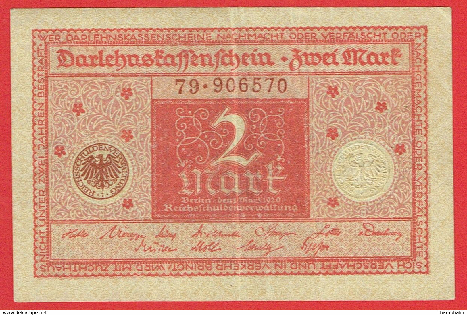 Allemagne - Billet De 2 Mark - 1er Mars 1920 - P59 - 2 Mark