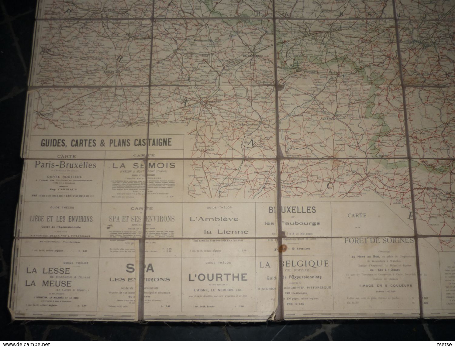 Carte Routiere De La Belgique éditée Par Alfred Castaigne ... Vers 1900 - Roadmaps