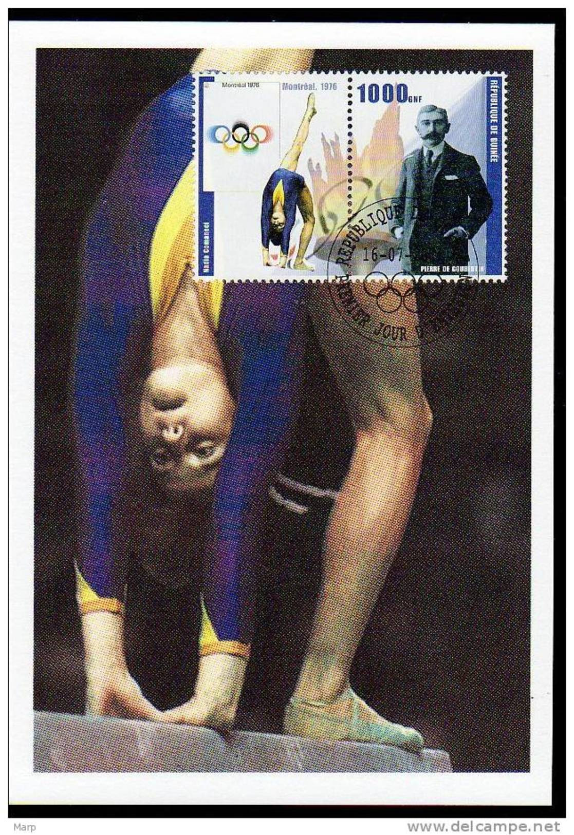 Republic De Guinee Olympics Nadia Comaneci On Kind Of Maximcard Or Memorycard 2001 - Verano 1976: Montréal