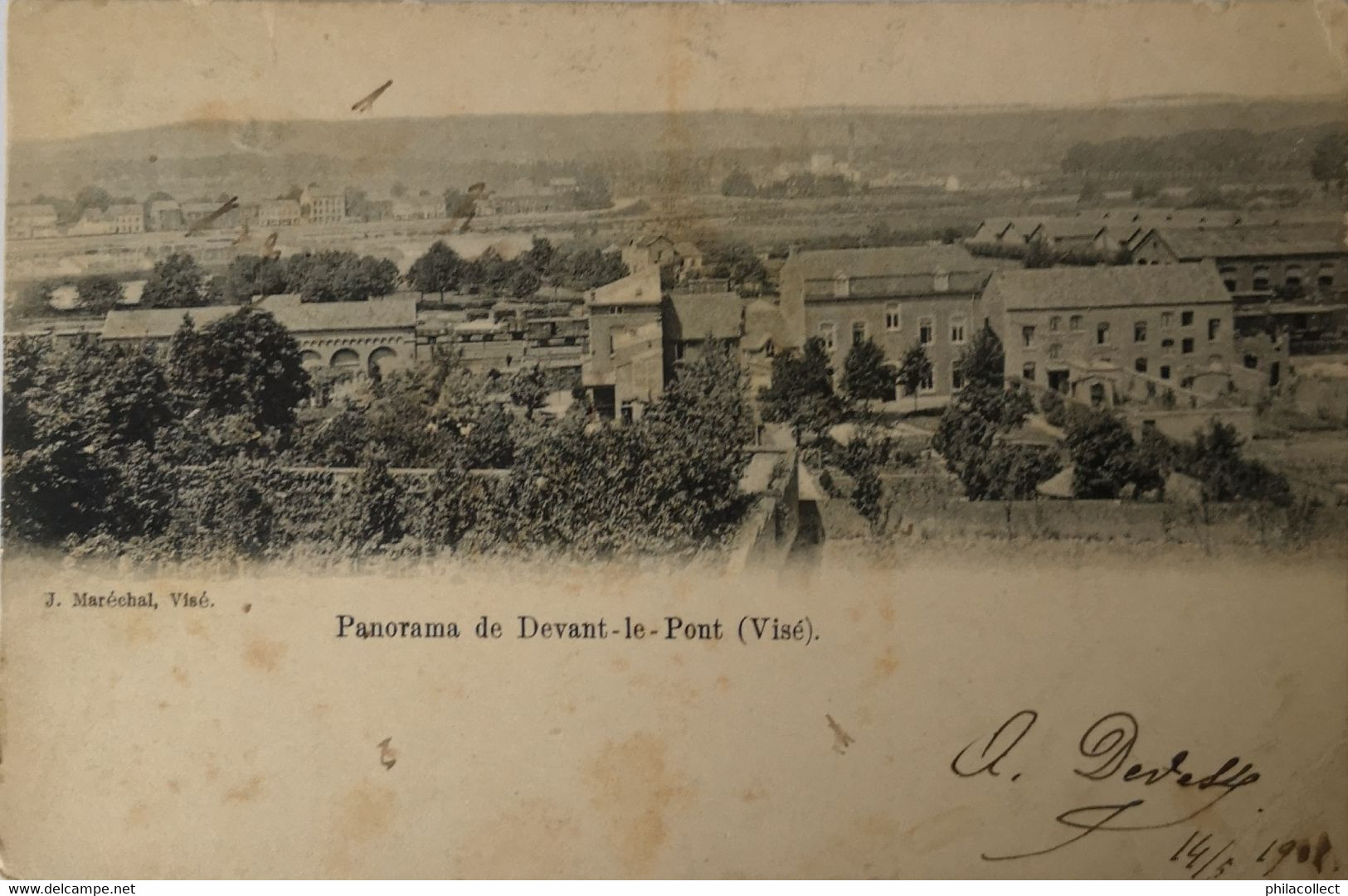 Vise // Panorama De De Ant Le Pont 1902 Vlekkig - Visé