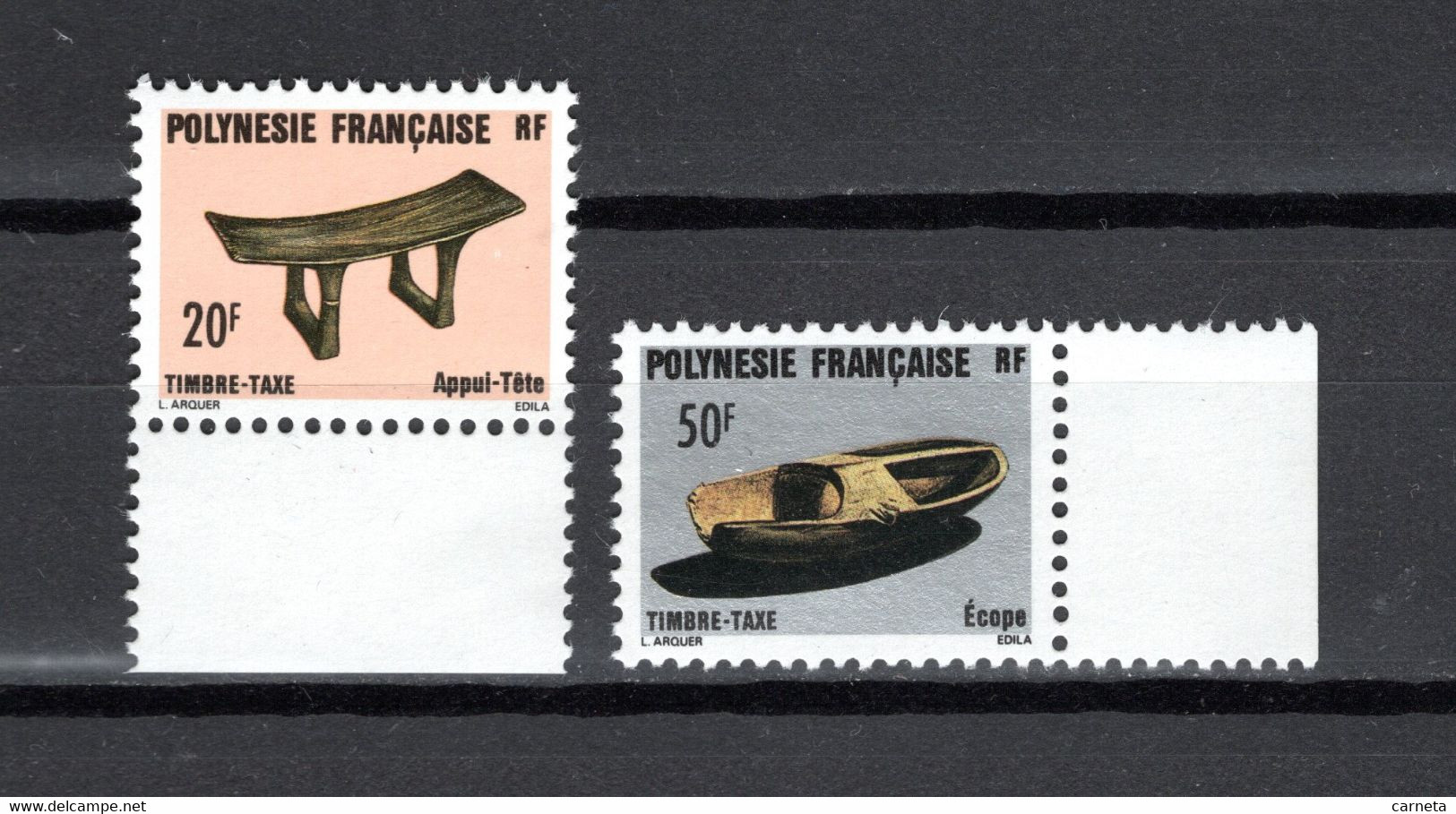 POLYNESIE  TAXE  N°  8 + 9    NEUFS SANS CHARNIERE COTE  2.25€    ARTISANAT - Timbres-taxe