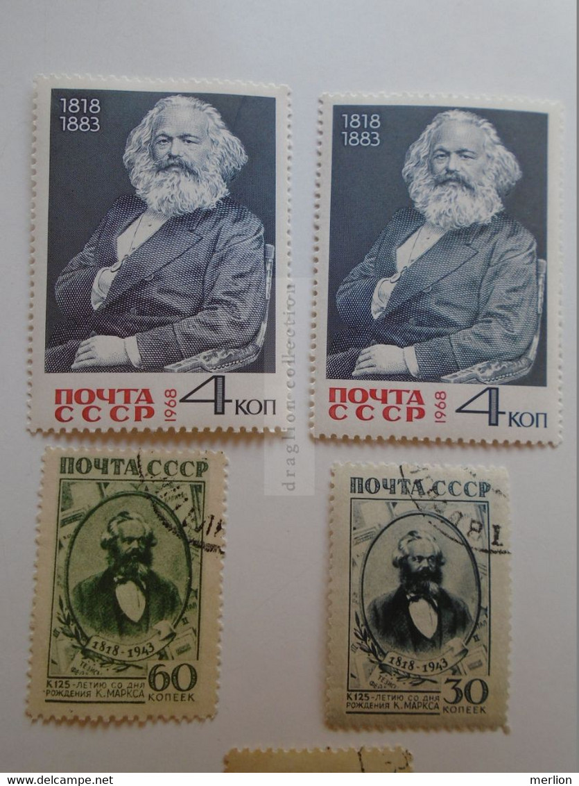D185111   Lot Of 25 Pcs Of  KARL MARX  Stamps Russia URSS  CSSR  DDR Polska Romania  - Jozef Bem, Dembinski - Karl Marx