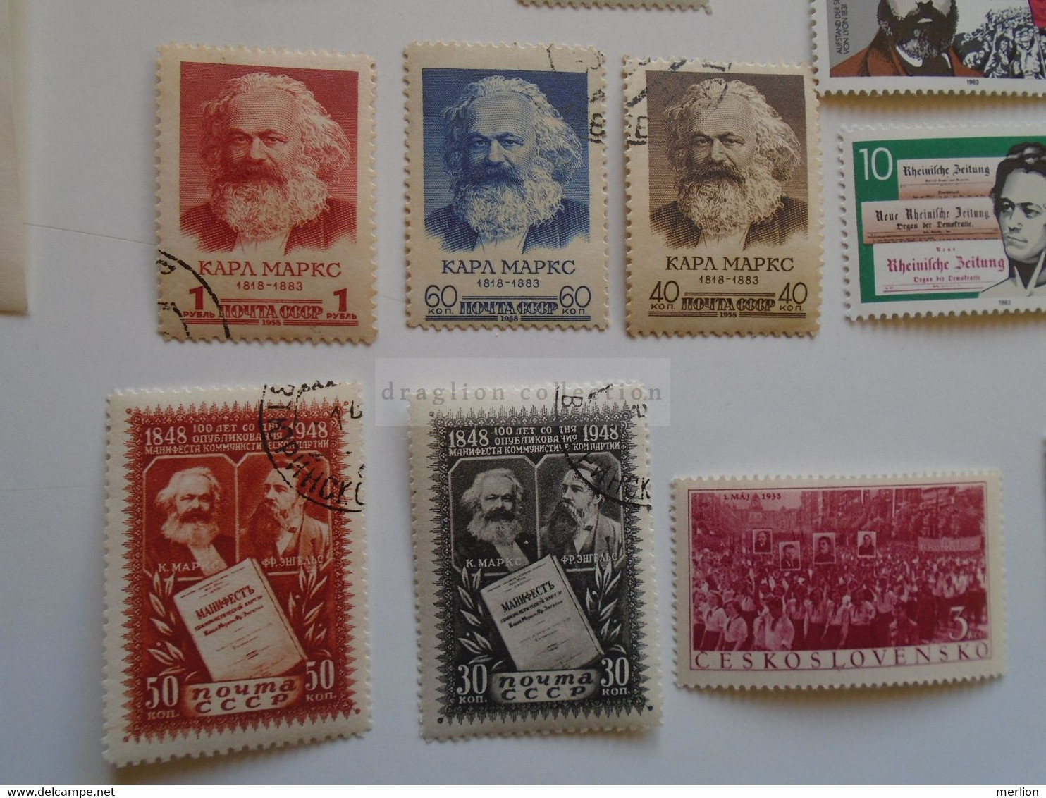 D185111   Lot Of 25 Pcs Of  KARL MARX  Stamps Russia URSS  CSSR  DDR Polska Romania  - Jozef Bem, Dembinski - Karl Marx