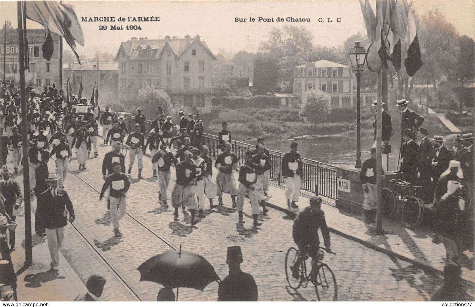 78-CHATOU-MARCHE DE L’ARMÉE 29 MAI 1904 SUR LE PONT DE CHATOU - Chatou