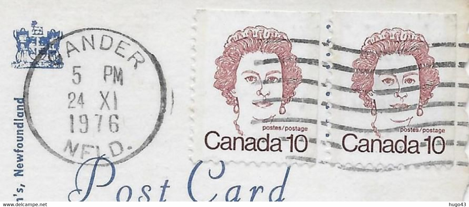 (RECTO / VERSO) PETTY HARBOUR EN 1976 - CANADA - NEWFOUNDLAND - BEAUX TIMBRES - FORMAT CPA - Otros & Sin Clasificación