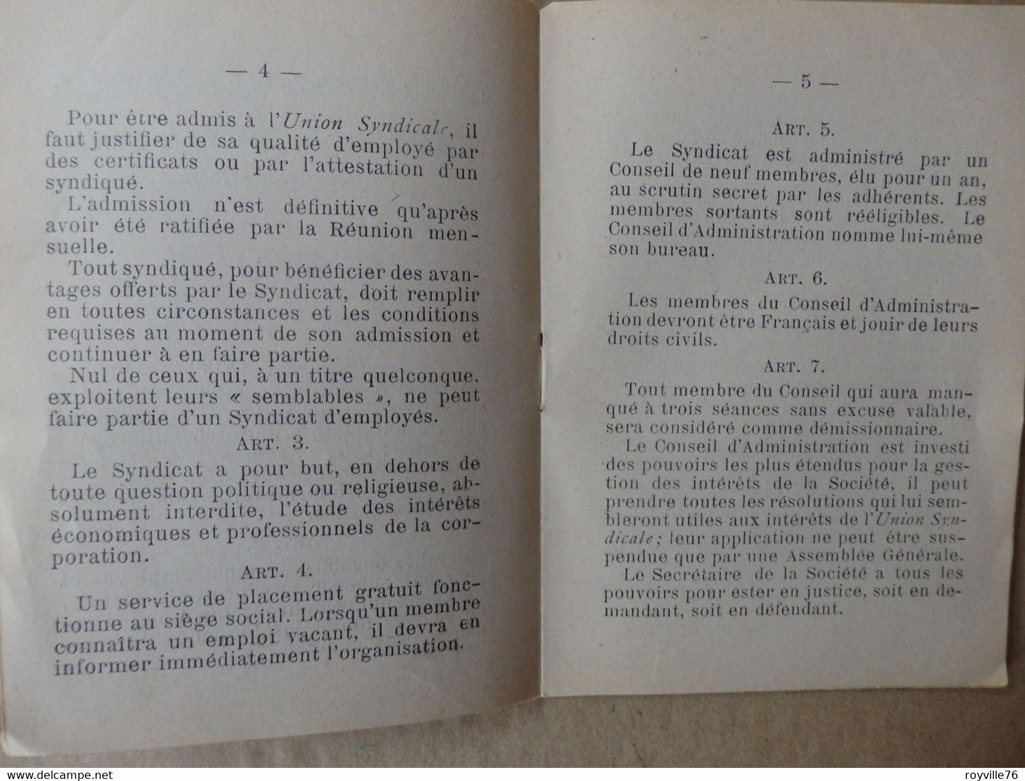 Statuts Confédération Générale Du Travail Union Syndicale Des Employés De Commerce De Rouen Et Sa Région (76). - Wetten & Decreten