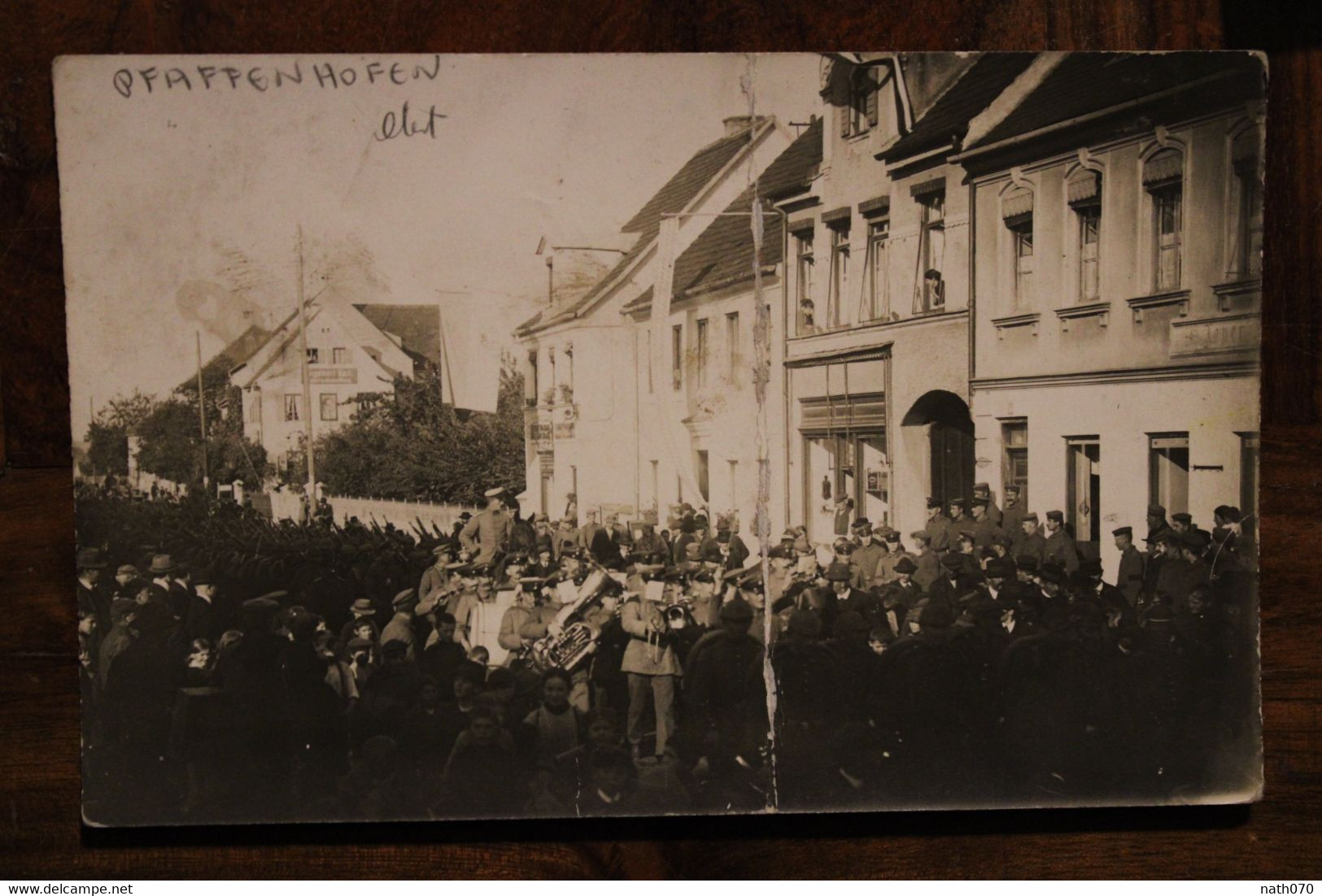 Carte Photo 1915 Pfaffenhoffen 67 Animée Voyagée CPA AK  Défilé Troupes Allemandes Deutsches Reich Ww1 Feldpost - Sonstige & Ohne Zuordnung