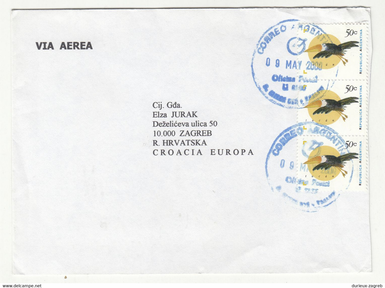 Argentina Letter Cover Posted Air Mail 2000 To Croatia B211015 - Cartas & Documentos