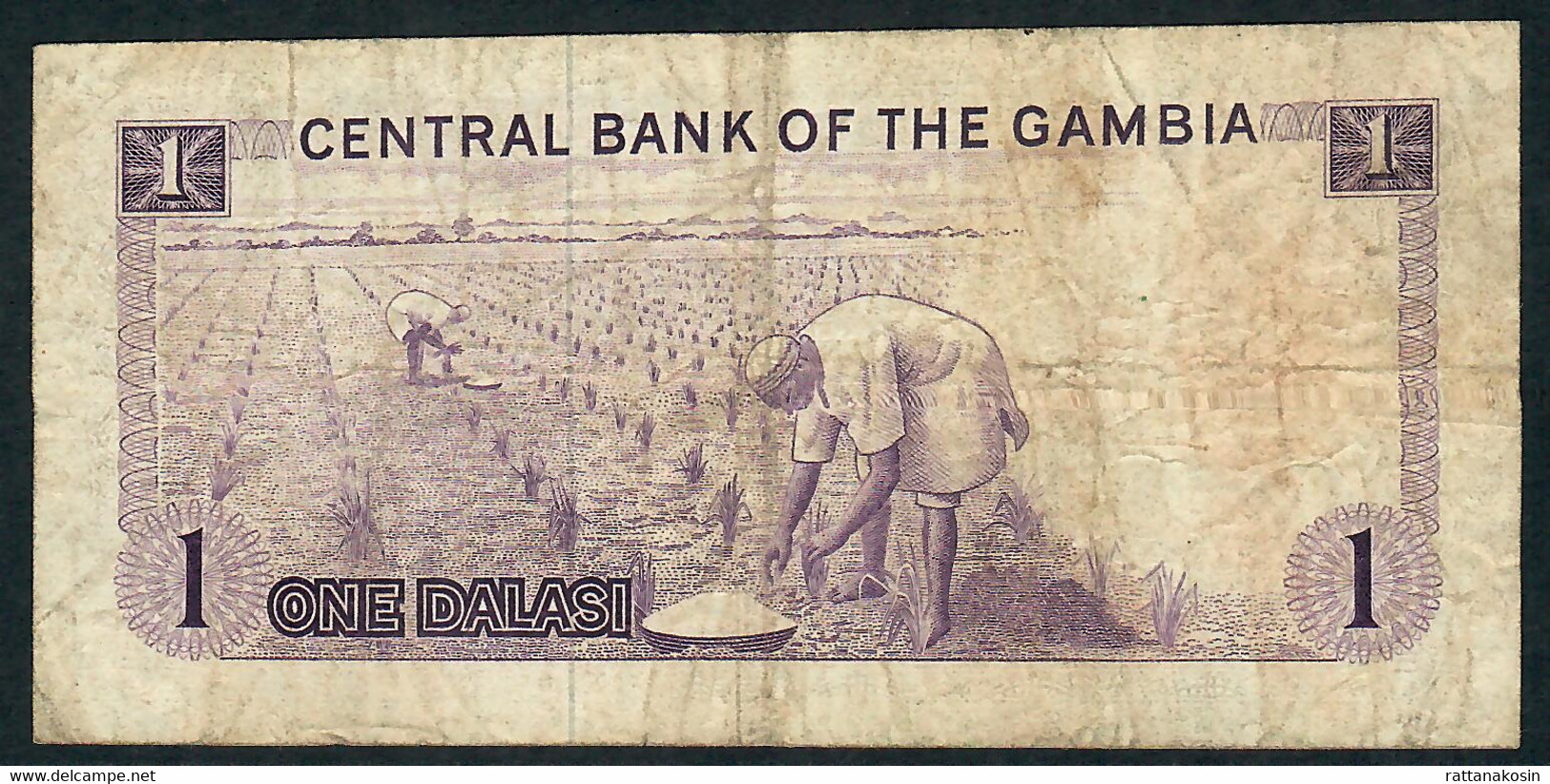 GAMBIA P4d 1 DALASI 1971 Signature 4 FINE - Gambie