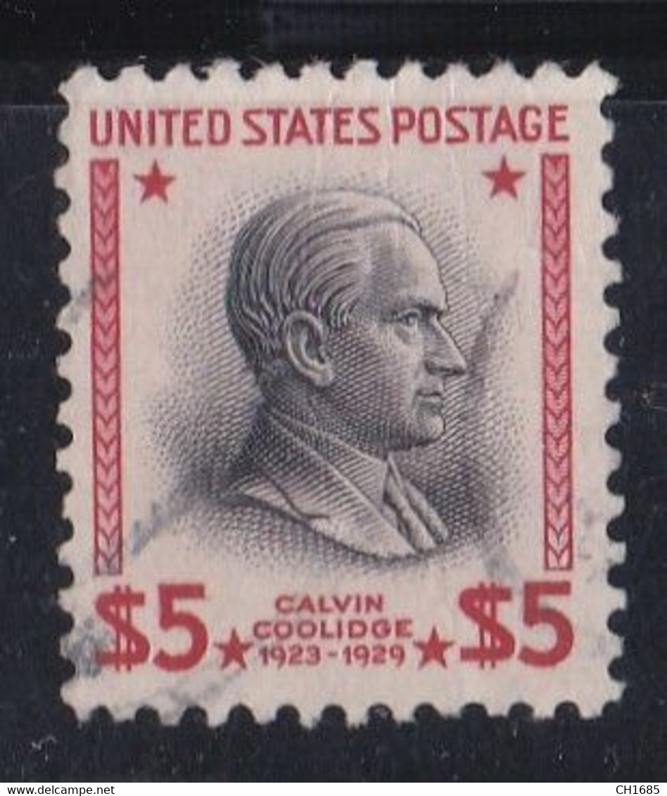 ETATS-UNIS USA :  Yvert 399 Calvin Coolidge  5 $ (o) - Used Stamps