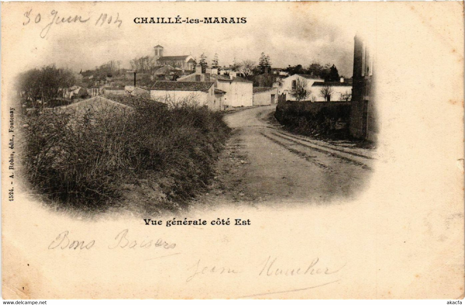 CPA CHAILLE-les-Marais Vue Générale Cote Est (394012) - Chaille Les Marais