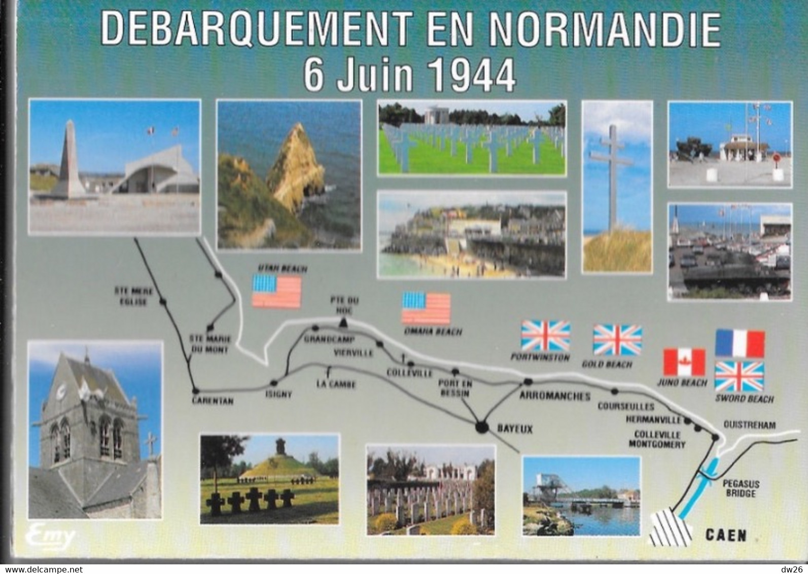 Dépliant Touristique: Bataille Et Débarquement En Normandie 6 Juin 1944 - Pochette De 10 Photos En Accordéon Avec Cartes - Cuadernillos Turísticos