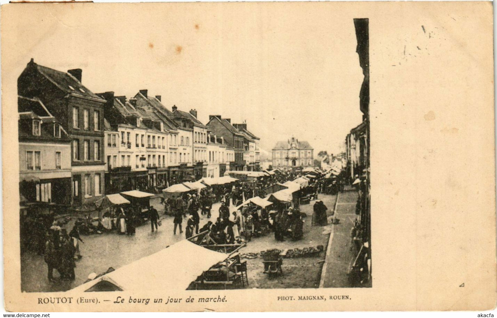 CPA AK ROUTOT - Le Bourg Un Jour De Marché (393031) - Routot