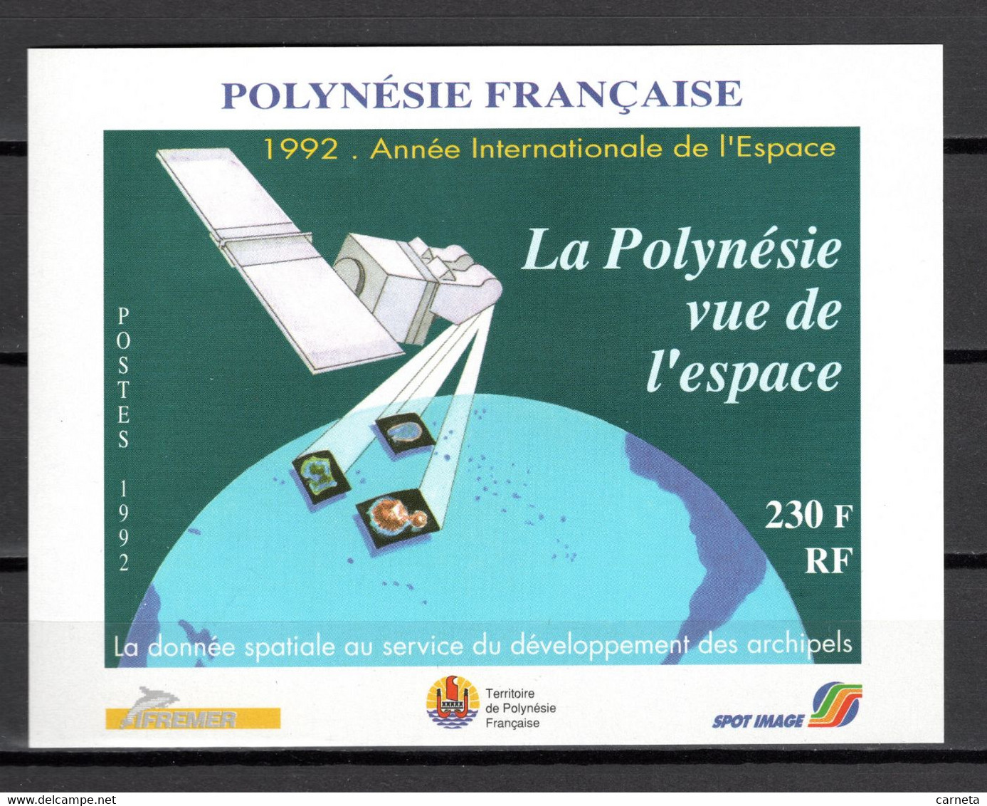 POLYNESIE   BLOC N°  19    NEUF SANS CHARNIERE COTE  7.70€    ESPACE - Blocchi & Foglietti