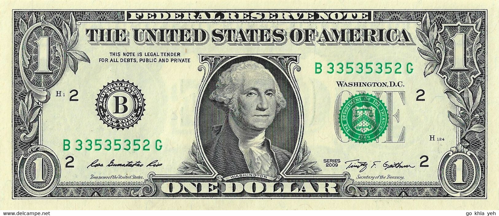 ETATS-UNIS 2009 1 Dollar - P530-B2 New York Neuf UNC - Federal Reserve (1928-...)