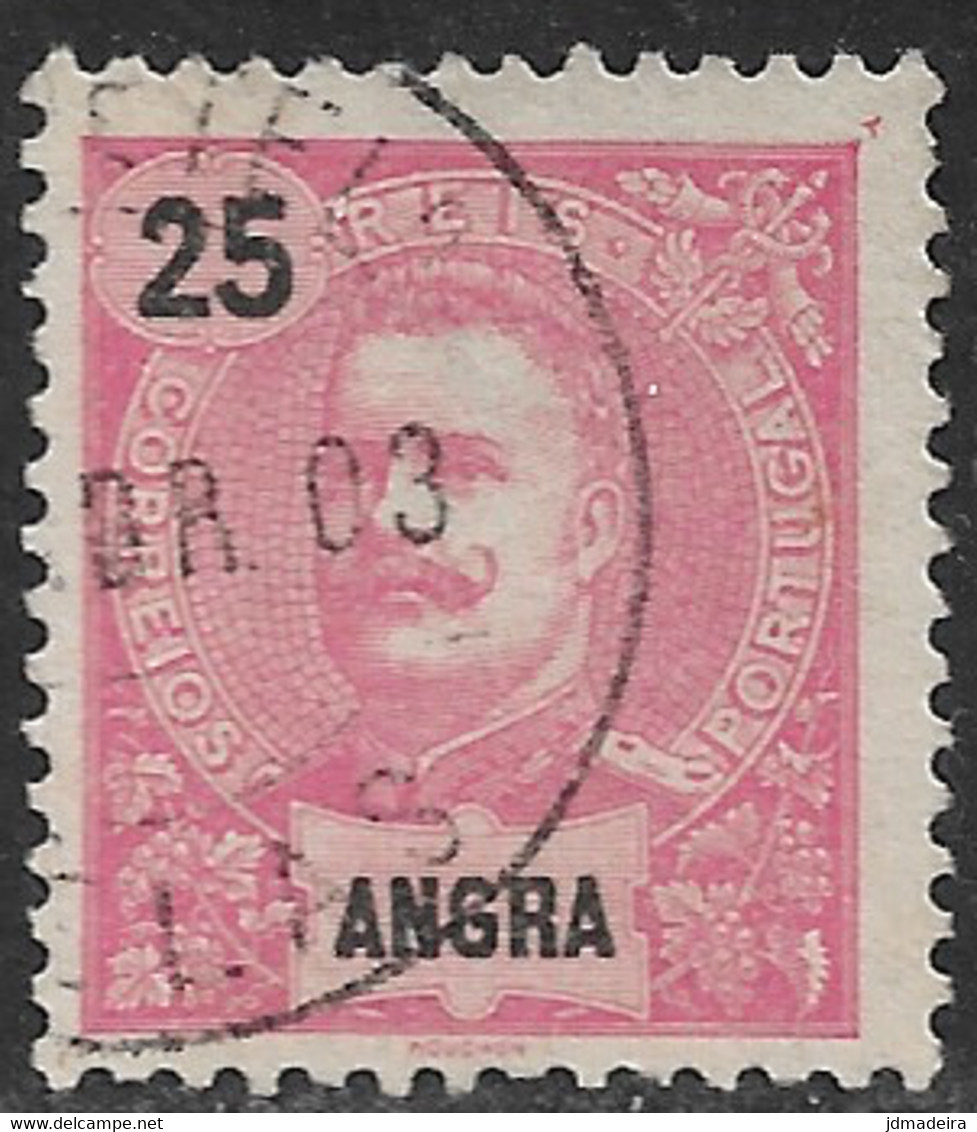 Angra – 1898 King Carlos 25 Réis Used Stamp - Angra