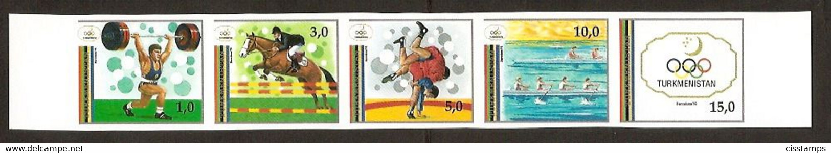 Turkmenistan 1992●SCARCE●IMPERFORATED●Olympic Barcelona●Sports●Mi15-19B MNH - Turkmenistan