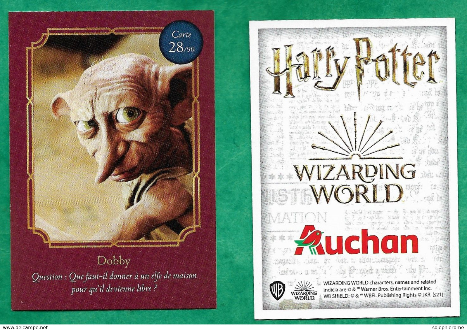 Auchan "Harry Potter Wizarding World" Dobby 28/90 - 2scans - Harry Potter