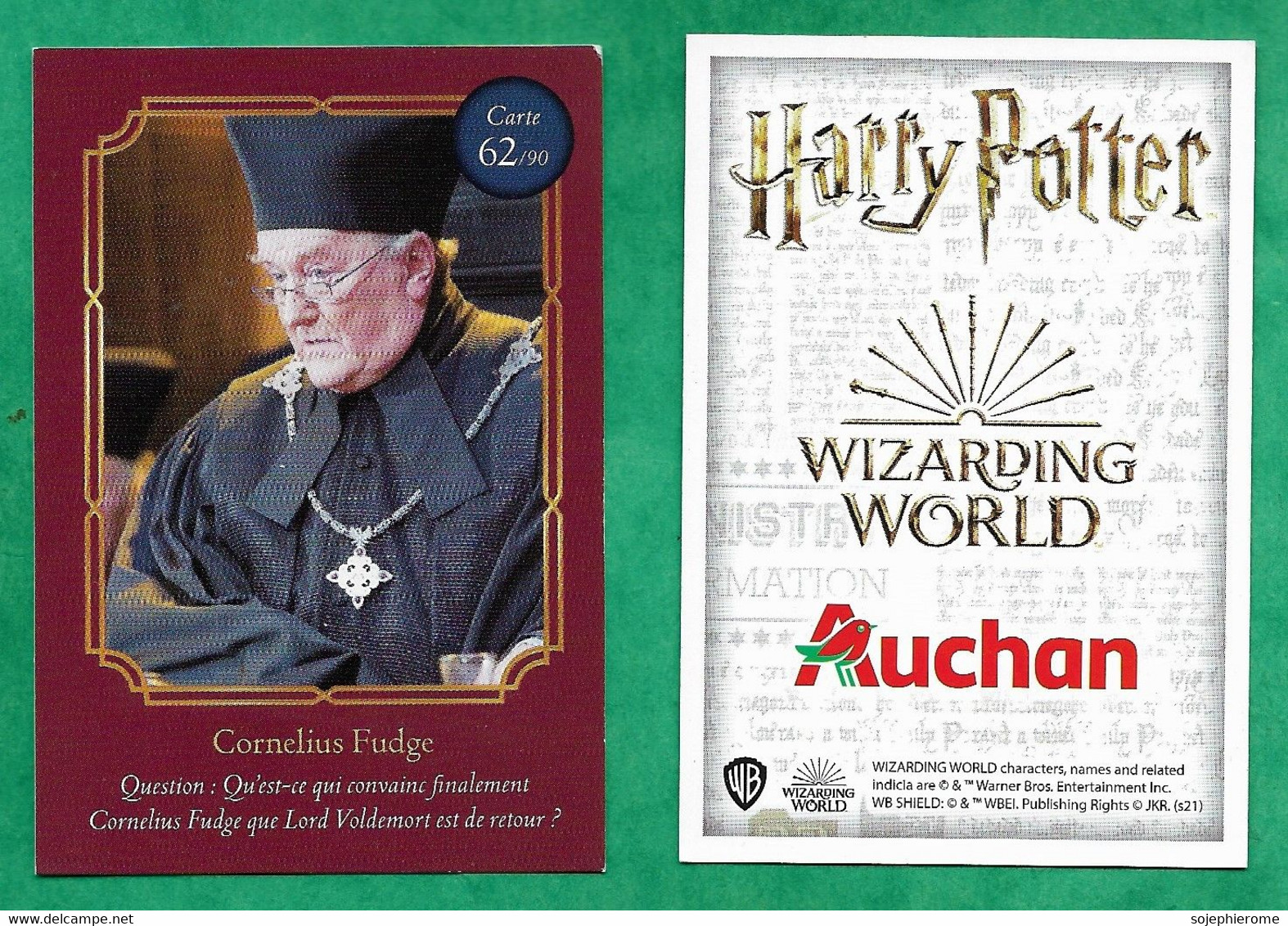 Auchan "Harry Potter Wizarding World" Cornelius Fudge 62/90 - 2scans - Harry Potter