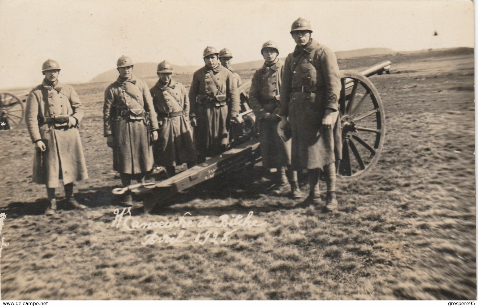 MANOEUVRE DE BITCHE AVRIL 1928 CARTE PHOTO ARTILLERIE CANON - Manoeuvres