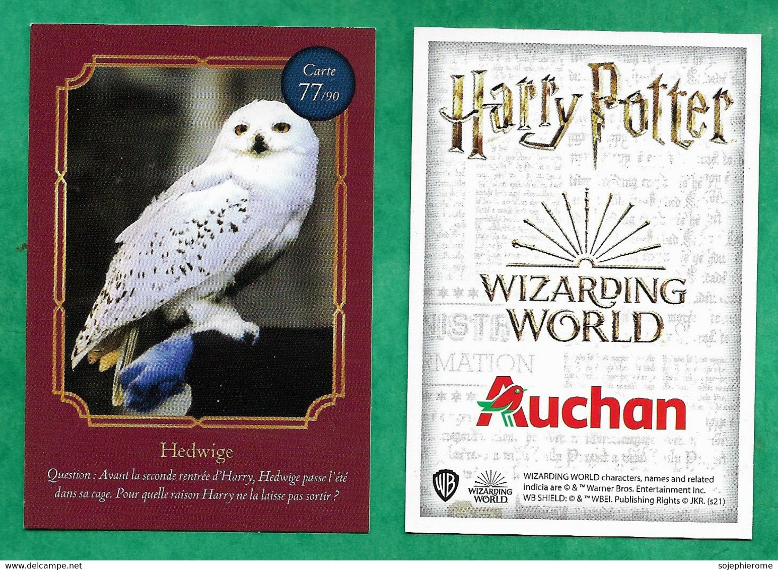 Auchan "Harry Potter Wizarding World" Hedwige 77/90 - 2scans - Harry Potter