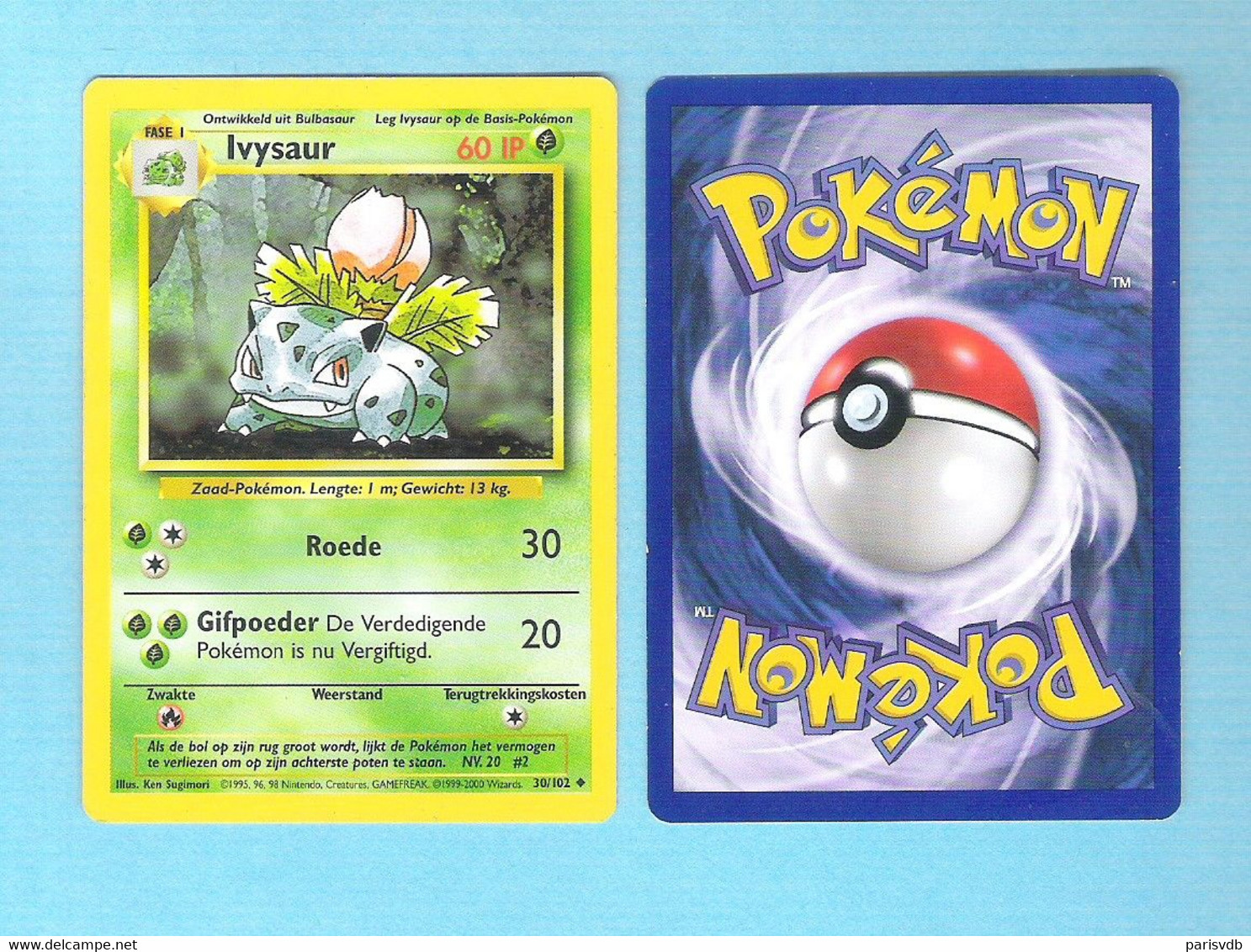 POKEMON  Ivysaur   Nederlands  1995 - 96 - 98   (PK 013) - Pokemon