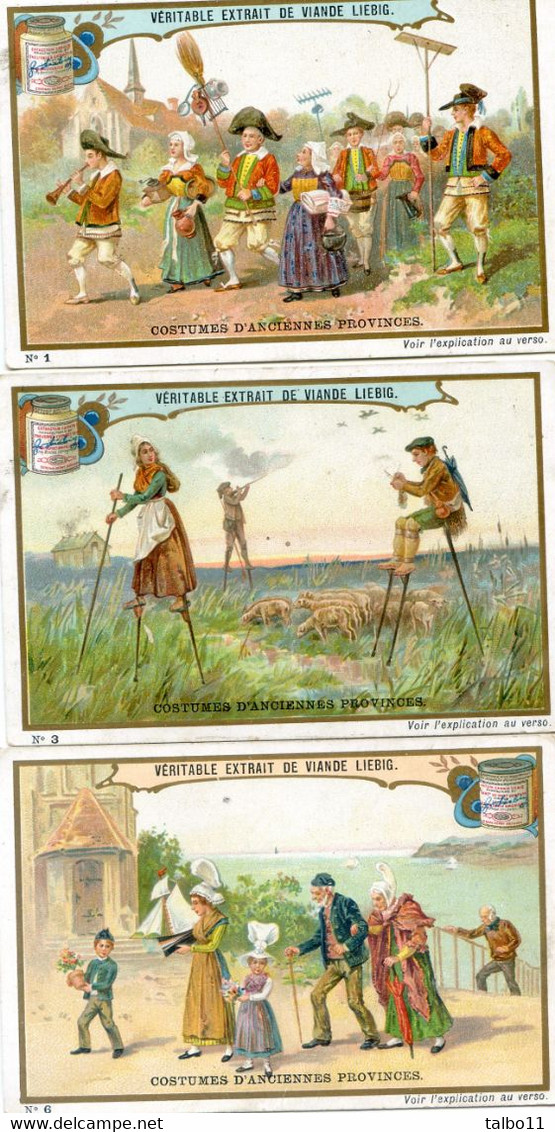 Lot De 3 Chromos - Costumes D'anciennes Provinces - Liebig - Landes - Paludiers - L'ex Voto - Liebig