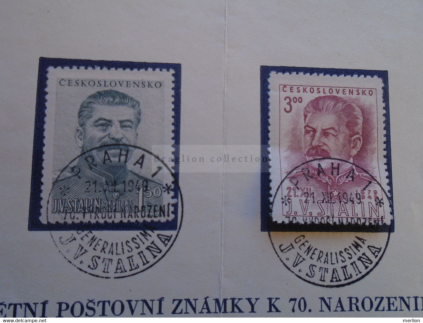 D185134 Czechoslovakia  1949 Mi 603-604 (2) Stalin  -  Praha 1 - Used Stamps