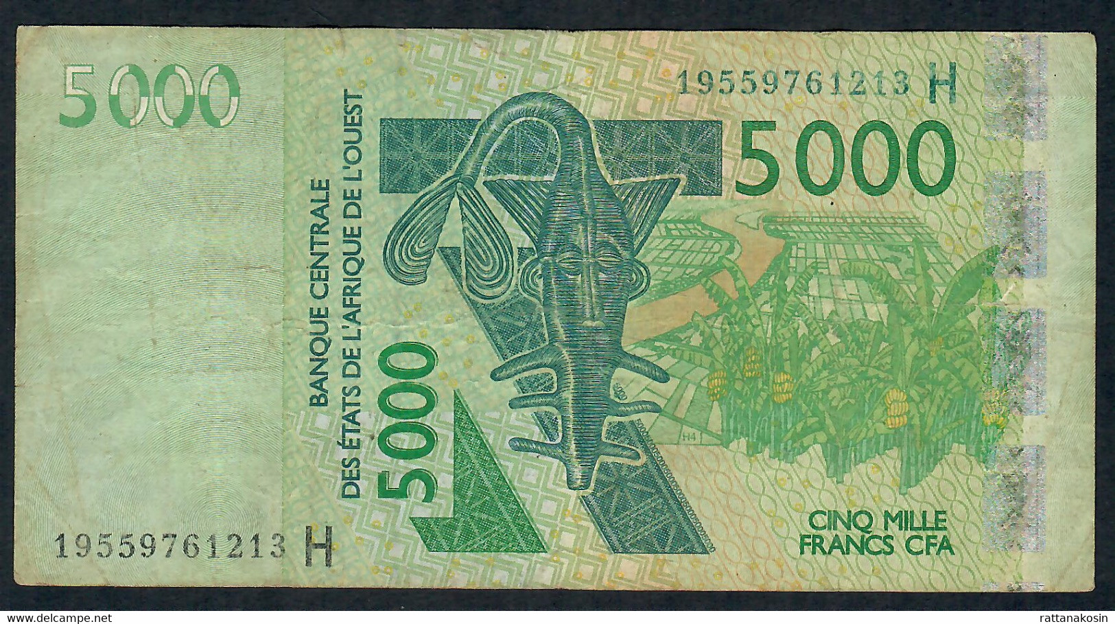 W.A.S. NIGER P617Hs 5000 FRANCS (20)19 2019 Signature 44 FINE - Stati Dell'Africa Occidentale