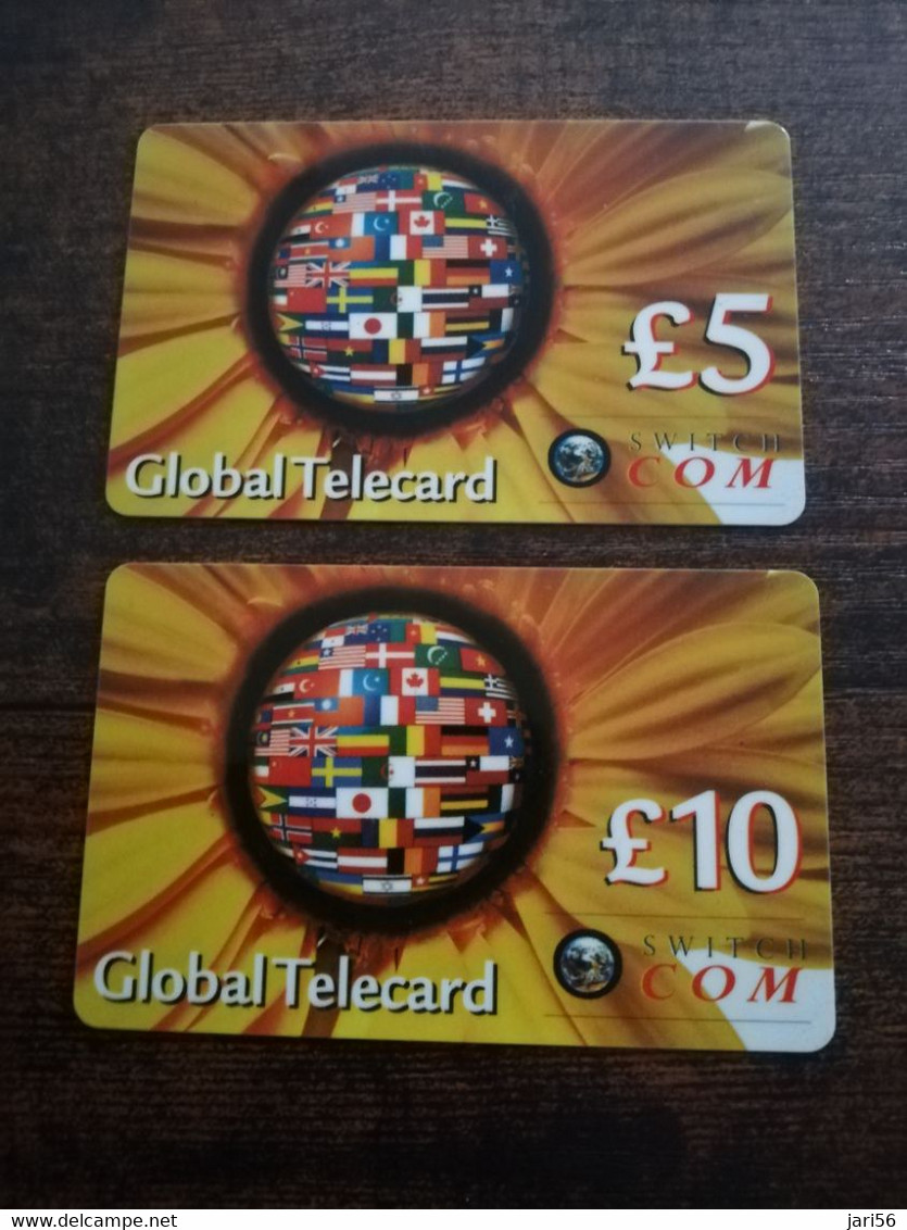 IRELAND /IERLANDE    Prepaid GLOBAL TELECARD SWITCH..COM     5,00 Pound + 10,00 POUND         ** 6238** - Irlanda