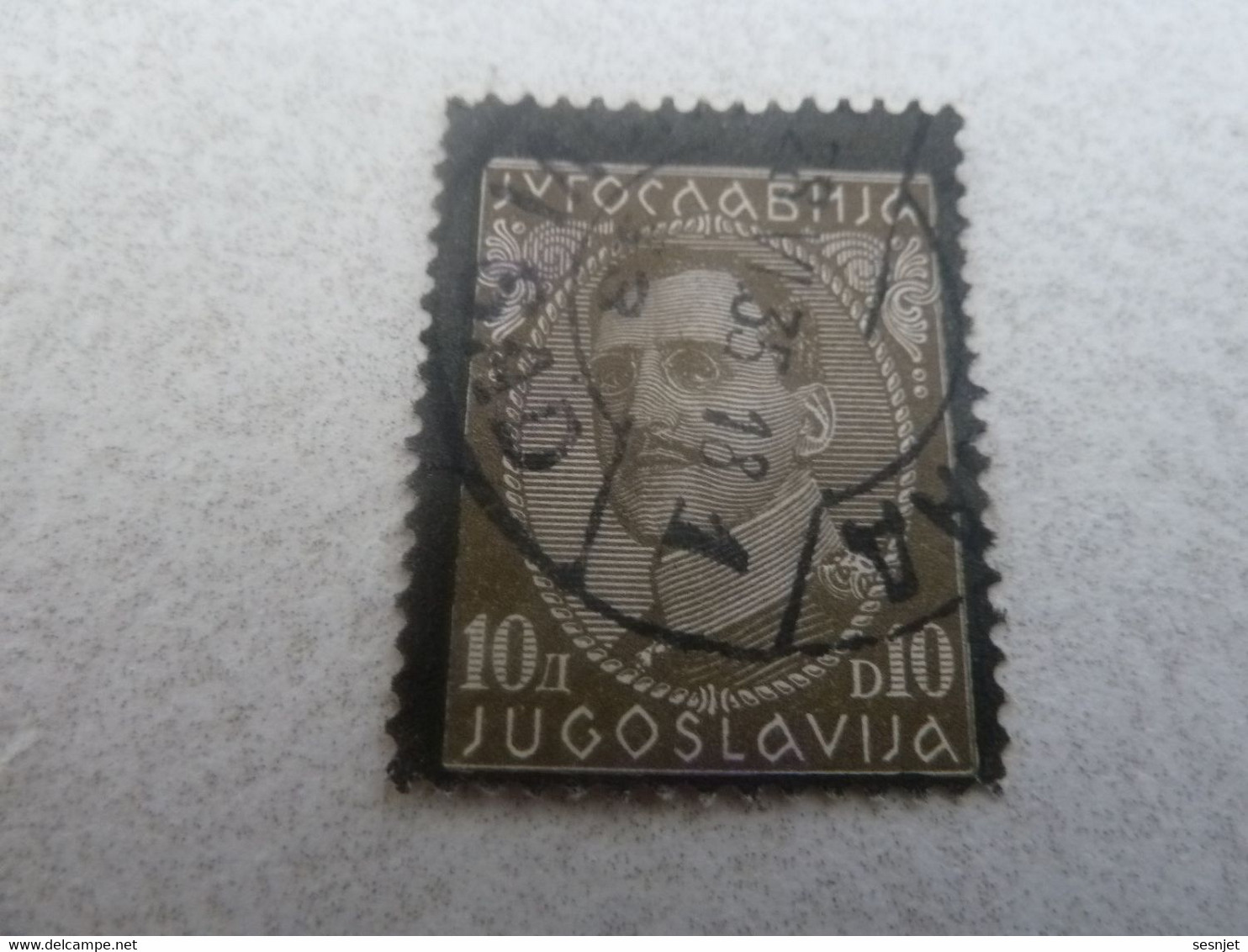 Jyrocnabnja - Yugoslavija - Roi Alexandre Cadré Noir - Val 10 D - Brun - Oblitéré - Année 1933 - - Used Stamps