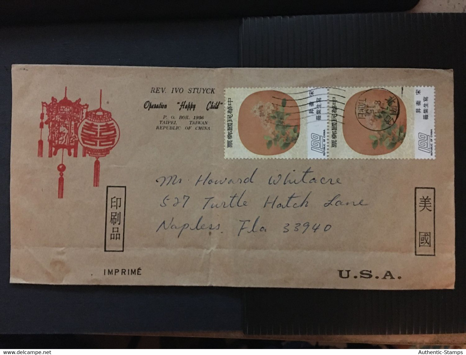 CHINA, Tai WAN, Letter Cover, Taiwan To USA, Rare, Beautiful, CINA, CHINE,  LIST 973 - Lettres & Documents