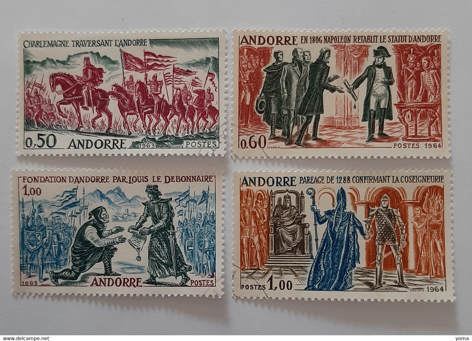 N° 167 à 170       Faits Historiques D' Andorre  -  4 Valeurs - Used Stamps