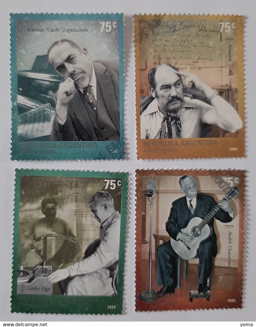 N° 2354 à 2357      Folkloristes Argentins  -  4 Valeurs - Used Stamps