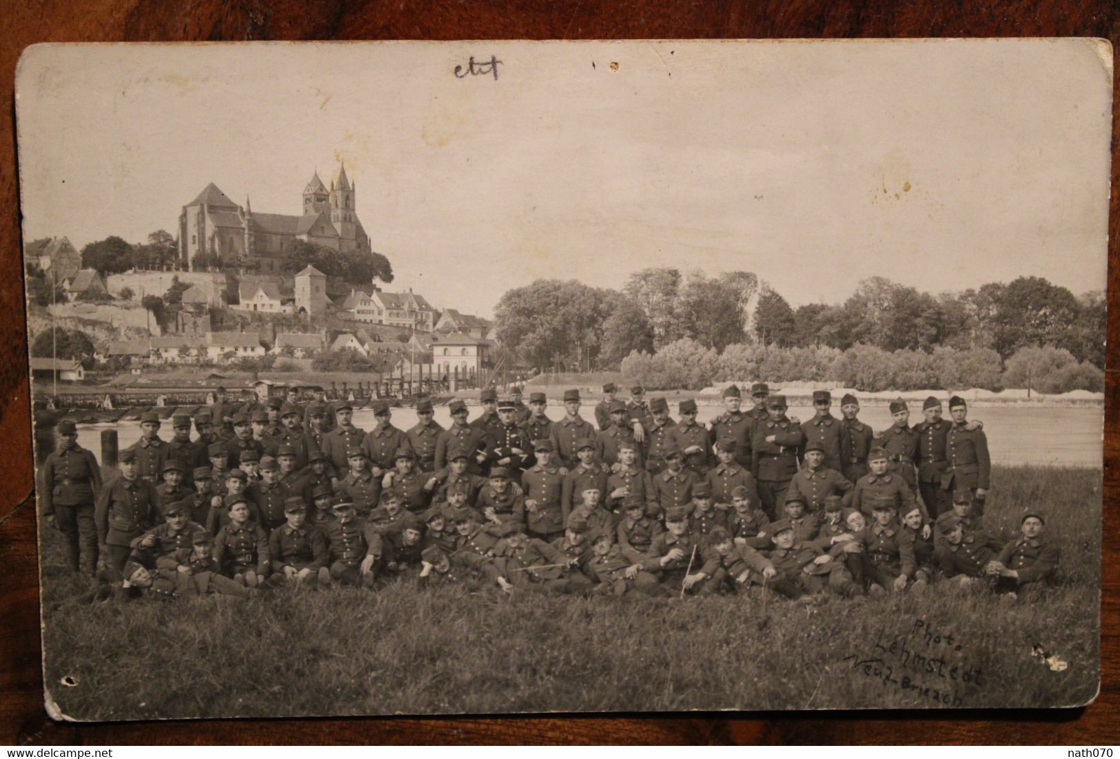 Carte Photo 1910's Neuf Brisach Armée Camp Militaire 67 CPA Ak  Animée - Neuf Brisach