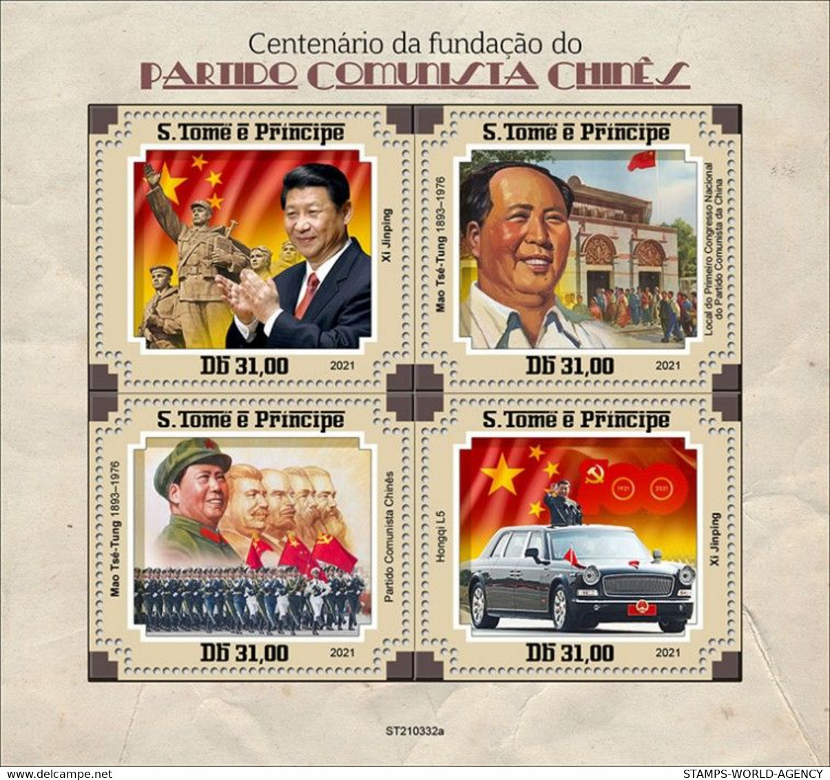 2021/08- SAO TOME - MAO TSE-TUNG                4V      MNH** - Mao Tse-Tung