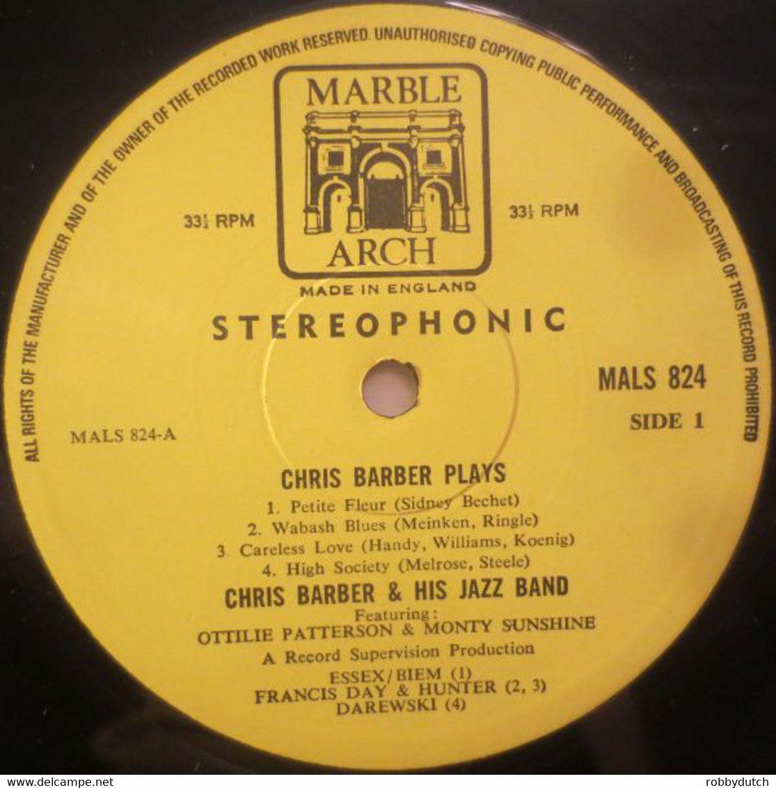 * LP *  CHRIS BARBER BAND - CHRIS BARBER PLAYS (England 1966) - Jazz