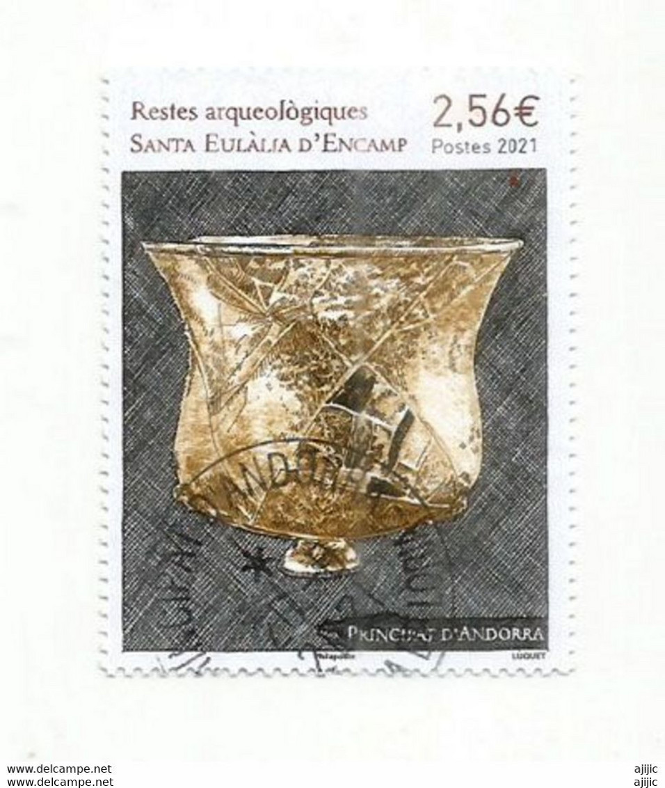 ANDORRA. Restes Arqueologiques - Santa Eulàlia D'Encamp. 2021. Timbre Oblitéré, 1 ère Qualité. Haute Faciale - Used Stamps