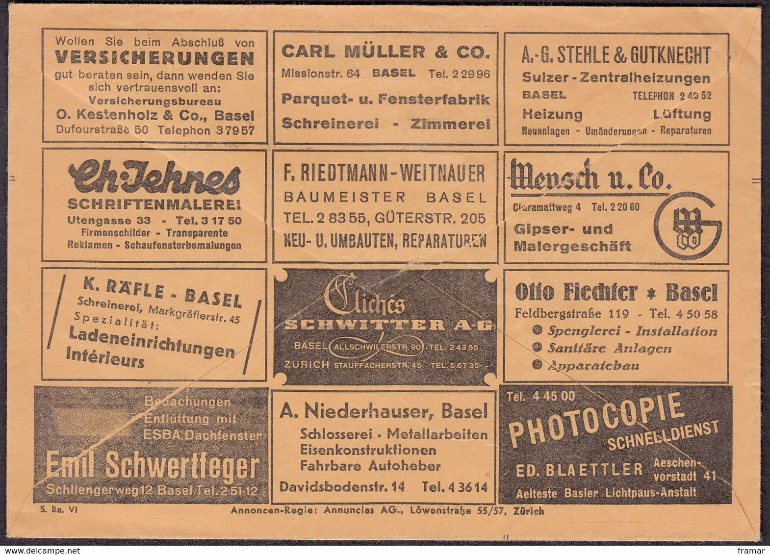 SUISSE - Enveloppe Chèques Postaux Avec Au Verso Nombreuses - Publicité - Advert - Reklame - Auverso - Postmark Collection